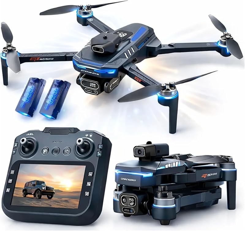 Drone GT8 barato com tela integrada no controle e câmera HD, faixa até R$500